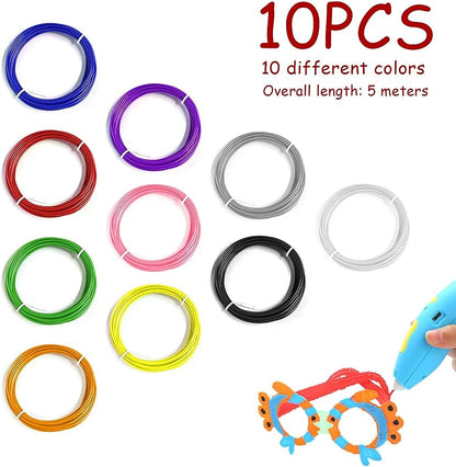 Pack de 10 filamentos PLA de color de 1,75 mm